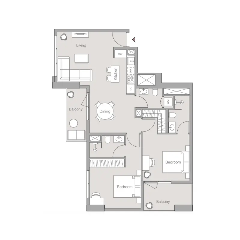 2 bedroom floor plan
