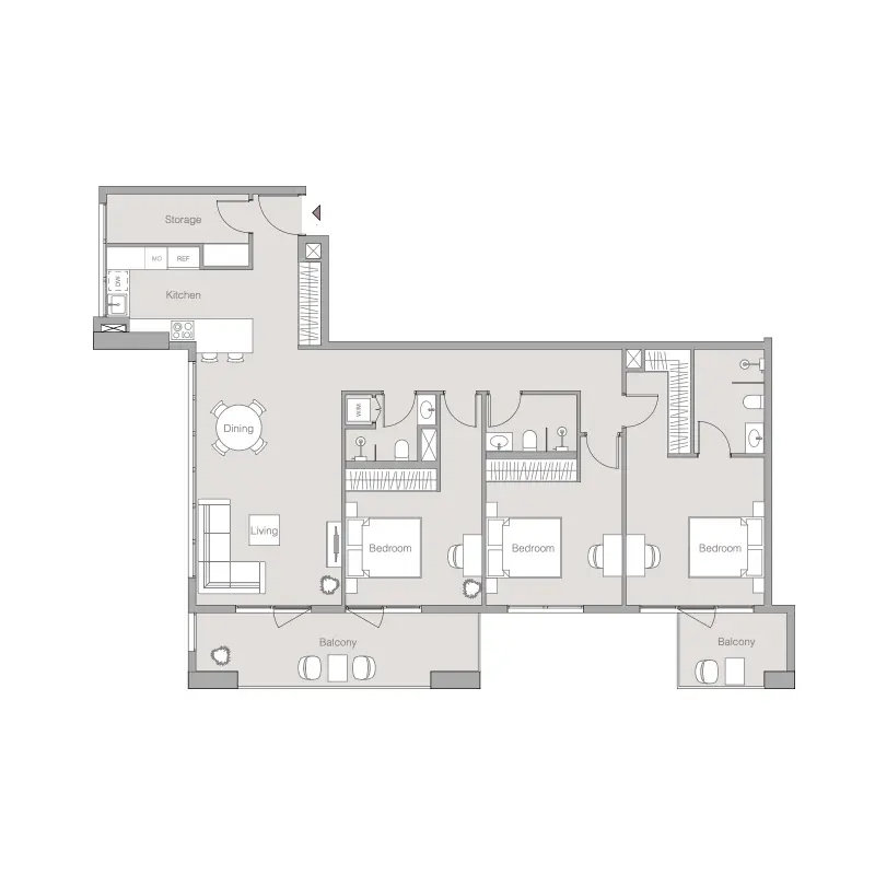 3 bedroom floor plan