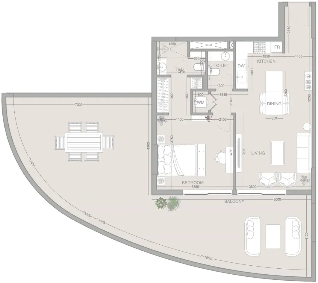 1 Bedroom apartments - ESSENL1FE Residence floor plan