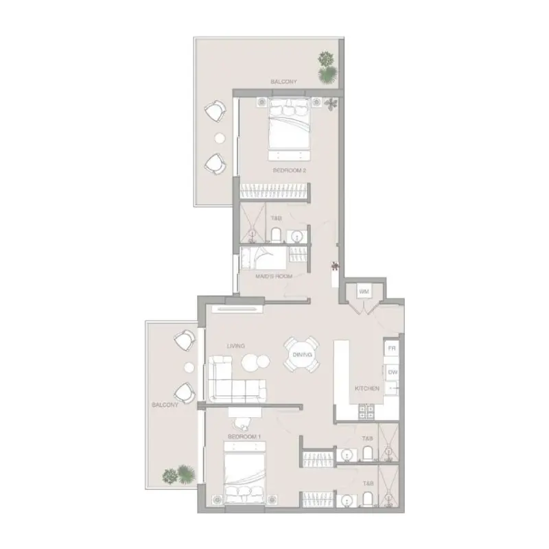 2,5 bedroom floor plan