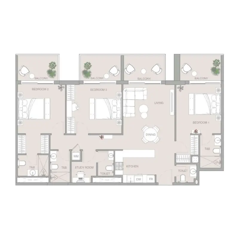 3,5 bedroom floor plan