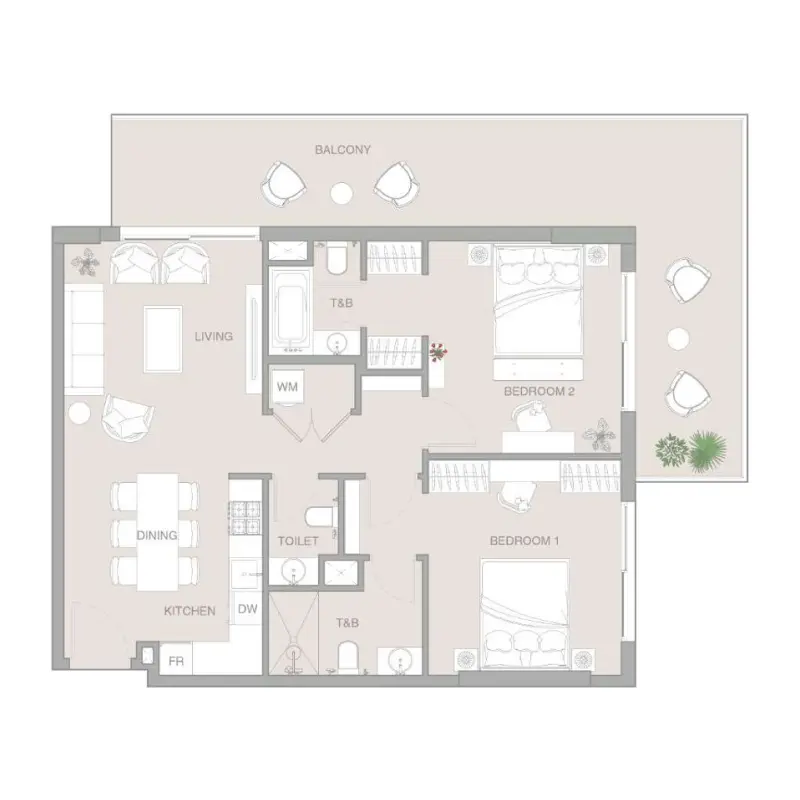 2 bedroom floor plan