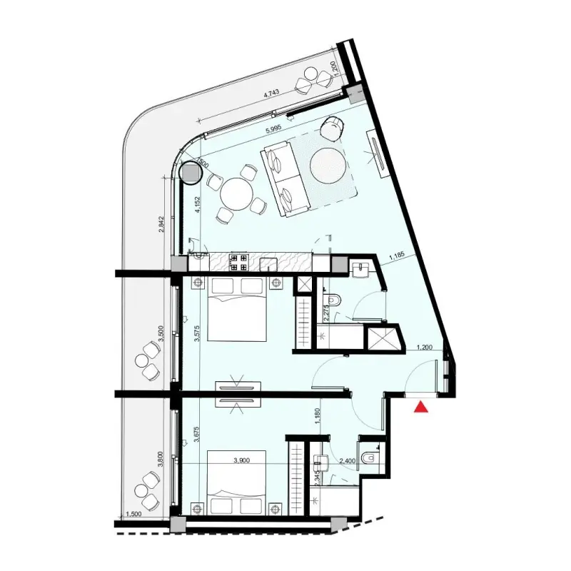 2 bedroom floor plan