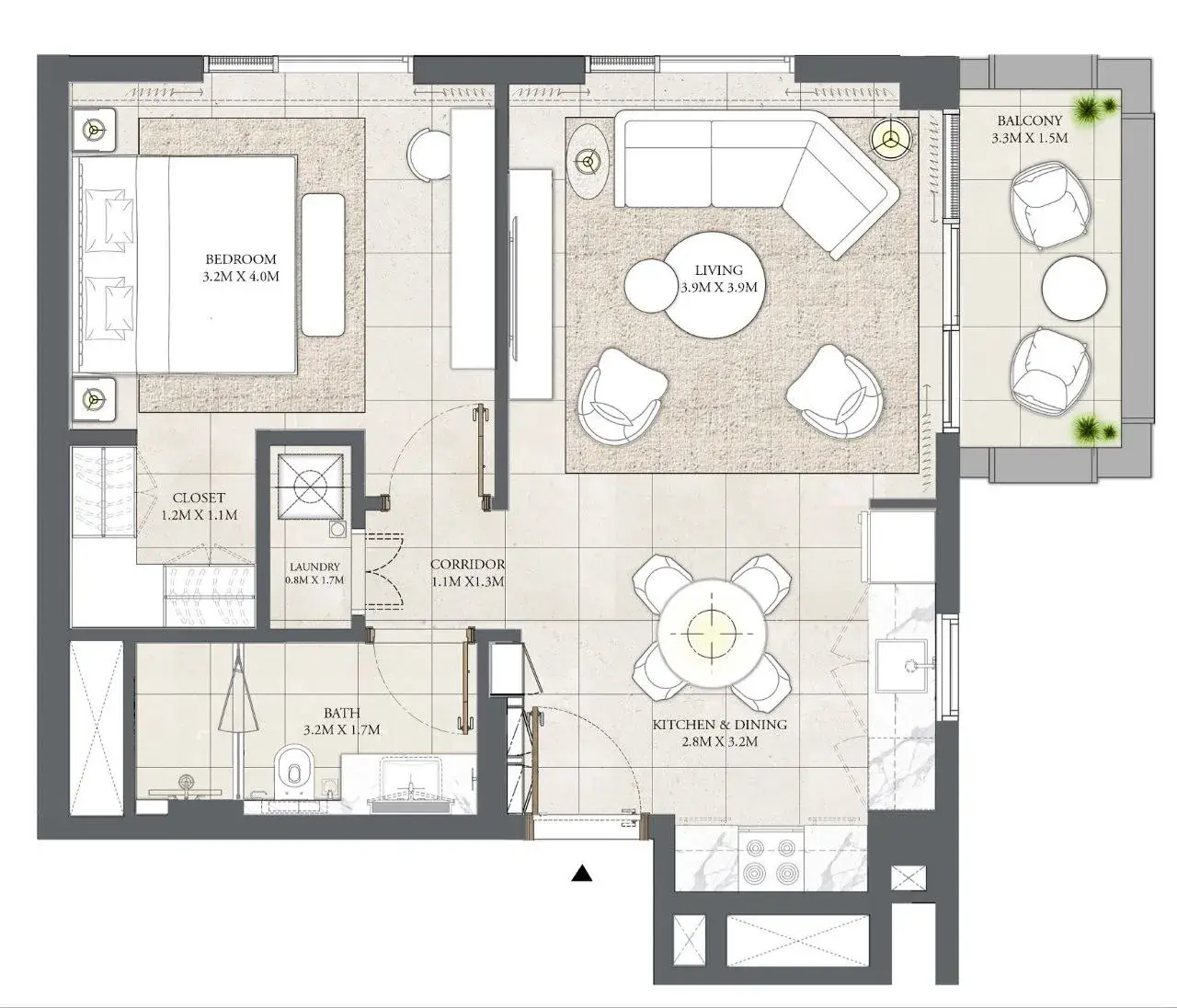 1 Bedroom apartments - Savanna floor plan