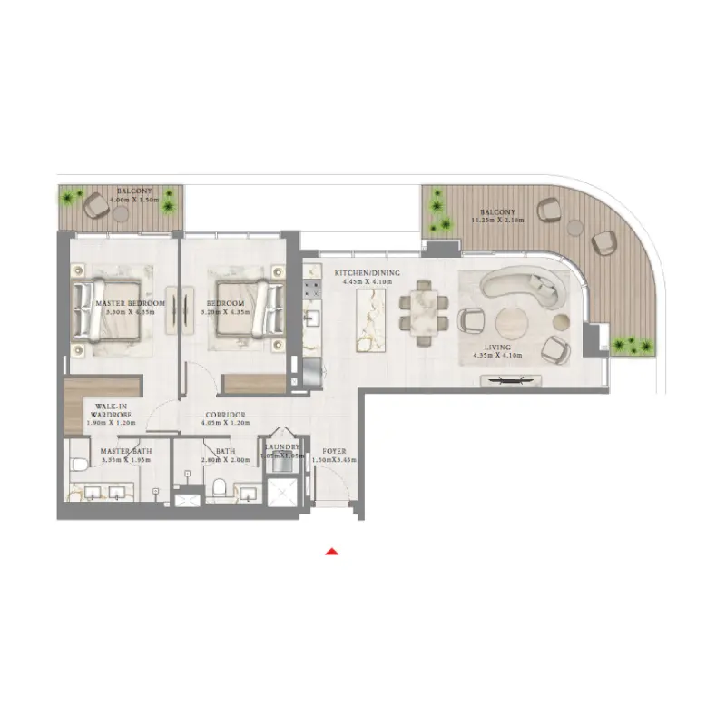 2 bedroom floor plan