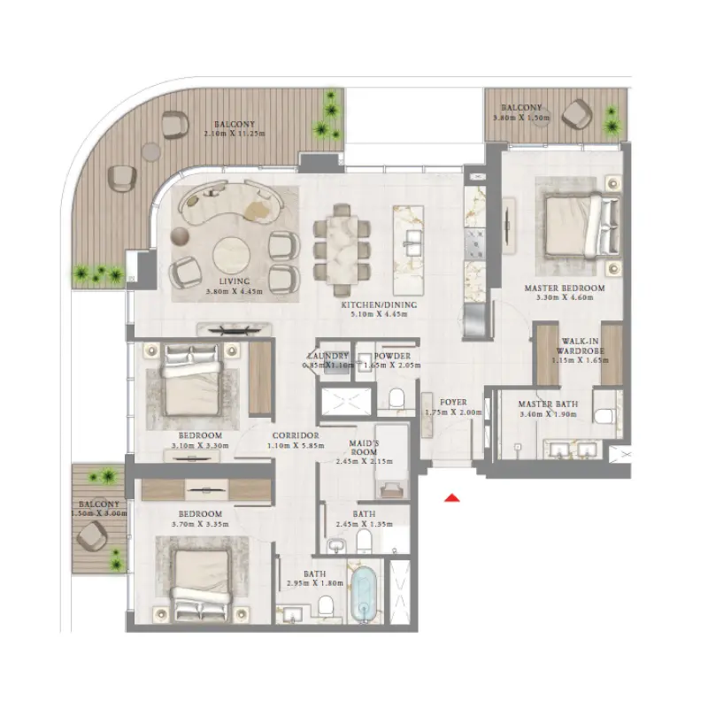 3 bedroom floor plan
