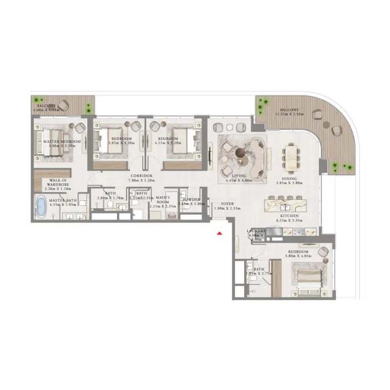 4 bedroom floor plan