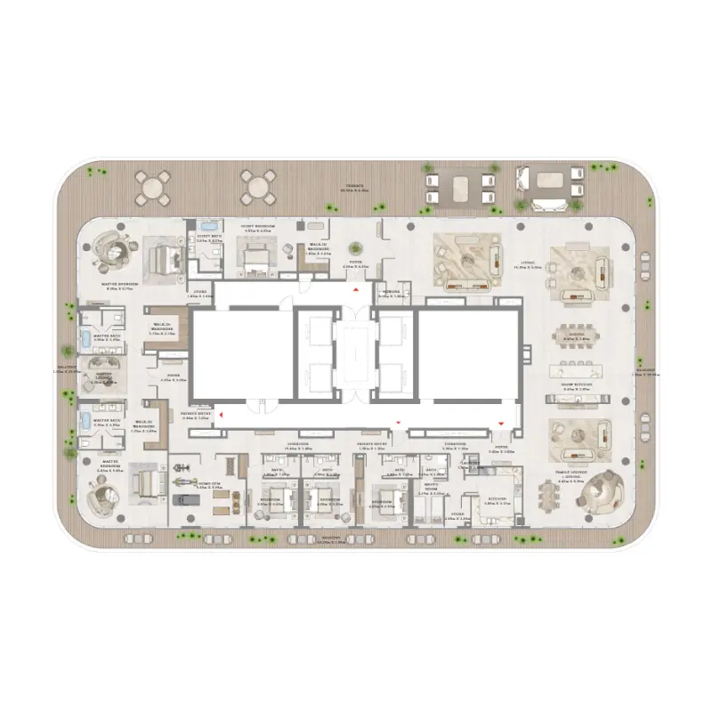 6 bedroom floor plan