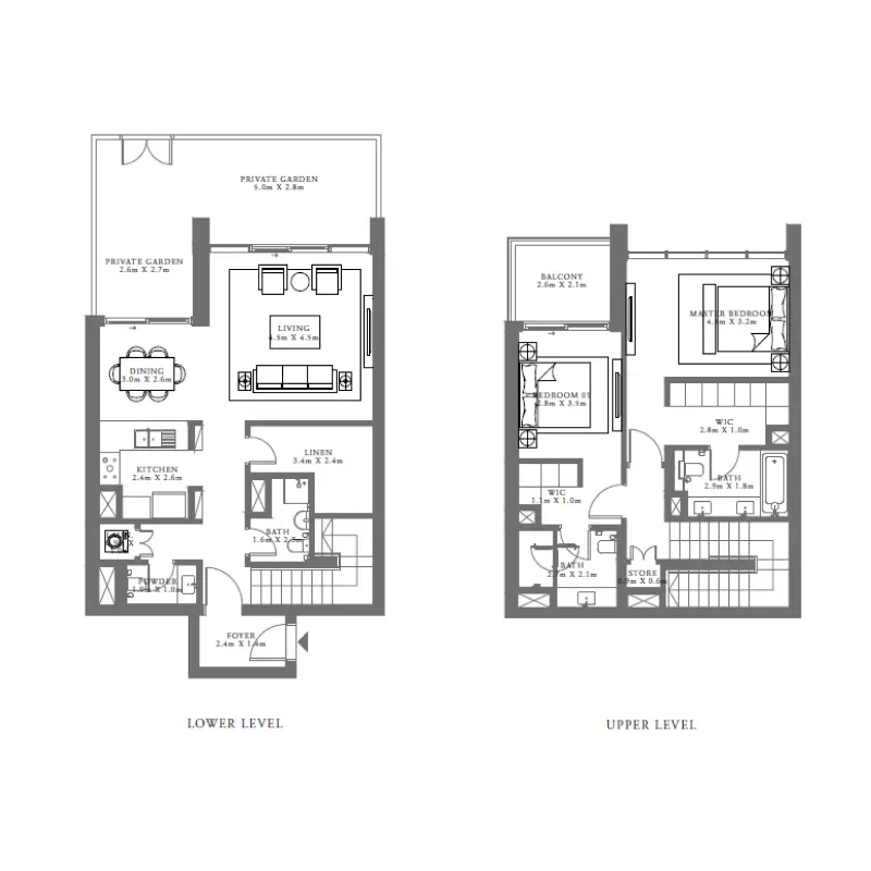2 bedroom floor plan