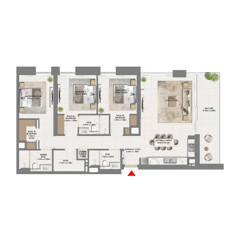 3 bedroom floor plan