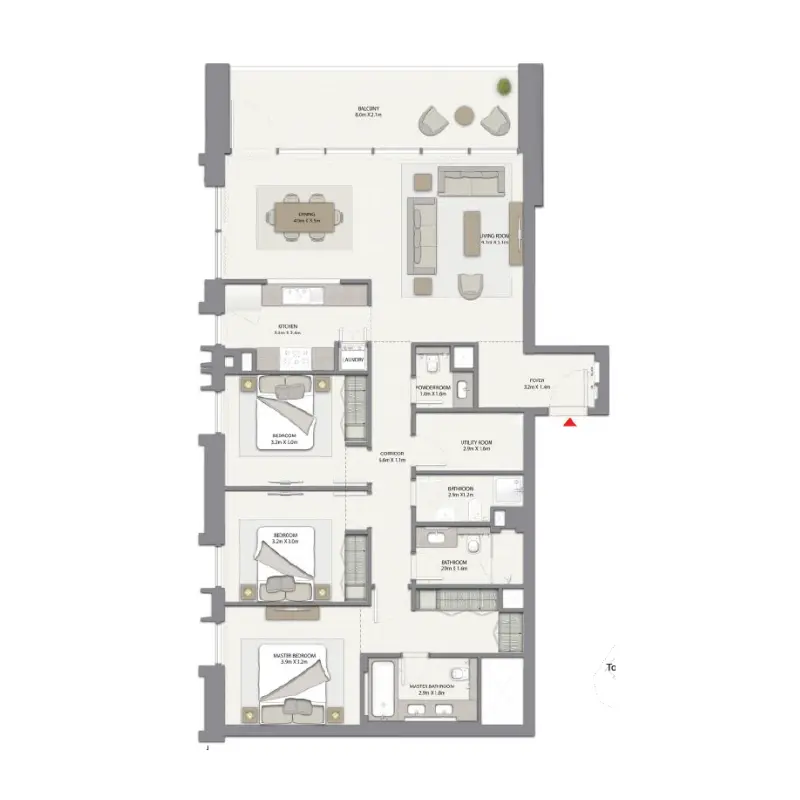 3 bedroom floor plan