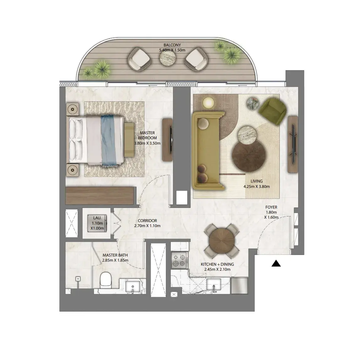 1 Bedroom apartments - Address Residences Zabeel floor plan