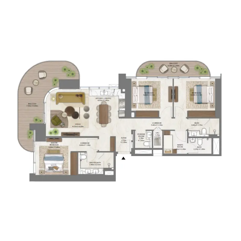 3 bedroom floor plan