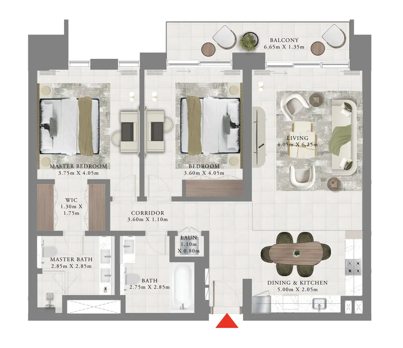 2 Bedrooms apartments - Aeon floor plan