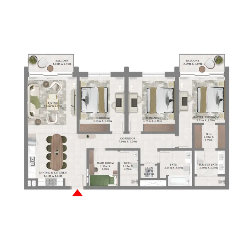 3 bedroom floor plan