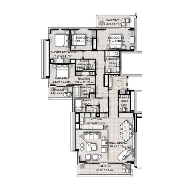 4 bedroom floor plan