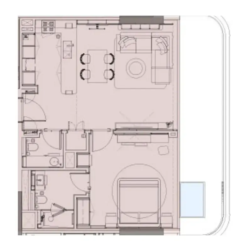 1 Bedroom apartments - Sunset Bay 5 floor plan