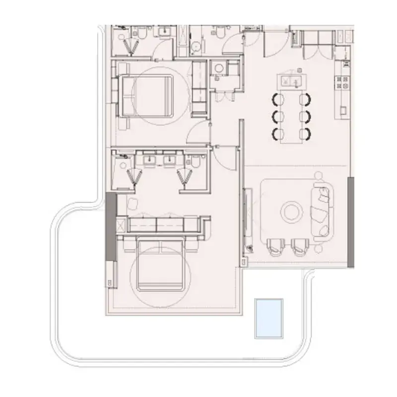 2 Bedrooms apartments - Sunset Bay 5 floor plan