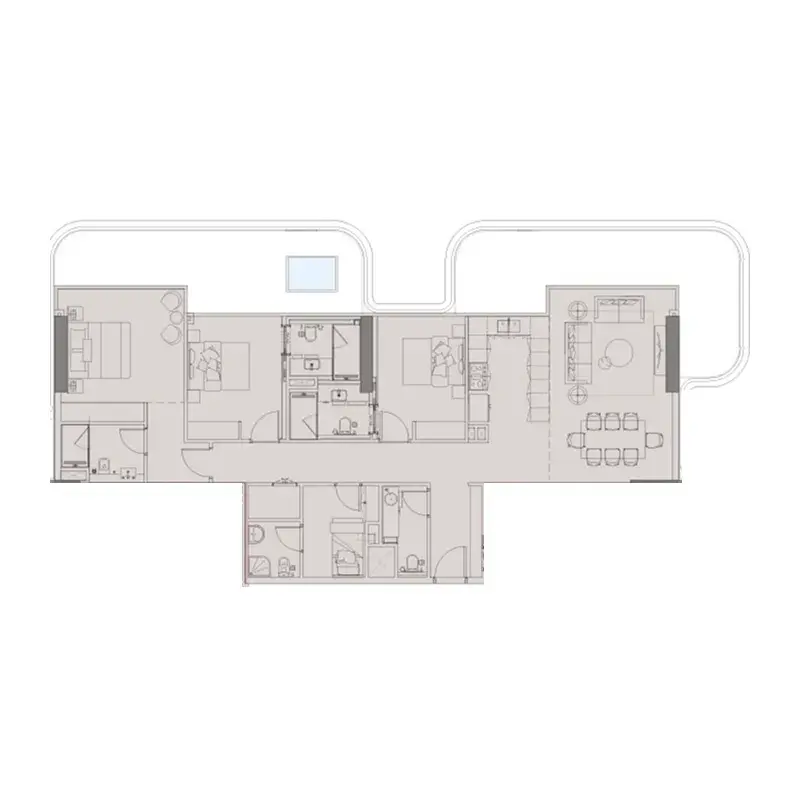 3 Bedrooms apartments - Sunset Bay 5 floor plan