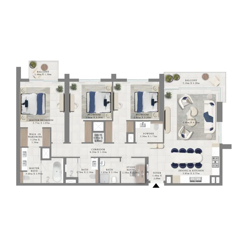 3 bedroom floor plan