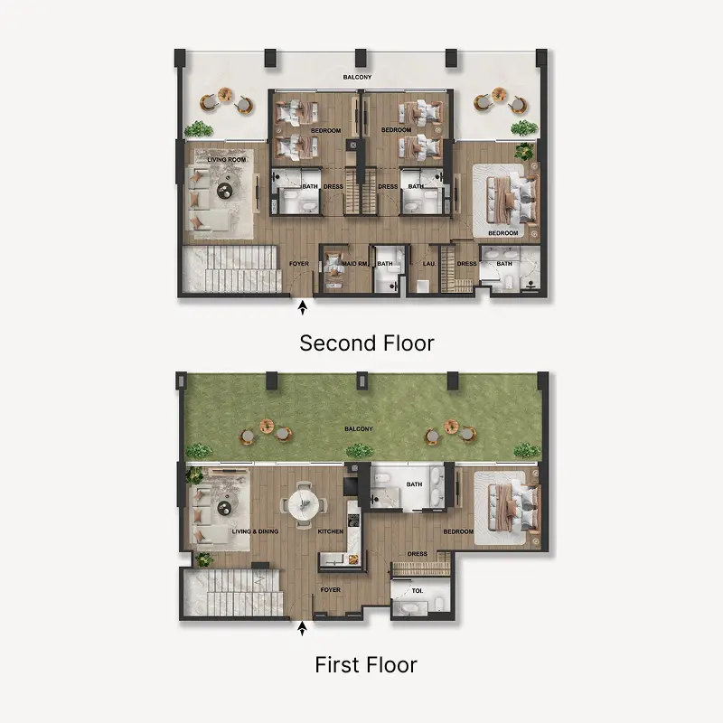 4 bedroom Duplex -  Blue Marina Residence floor plan