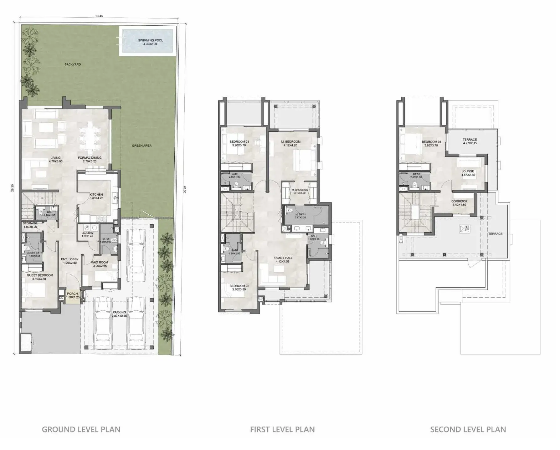 5 Bedrooms townhouse - Hayat 4 and 5 floor plan
