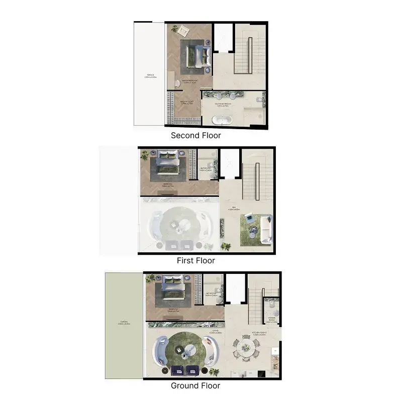 3 Bedrooms townhouse - Elle Residences floor plan