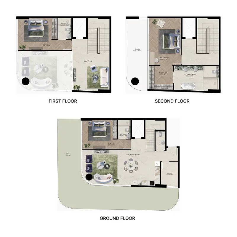 3 bedroom Townhouse -  Elle Residences floor plan