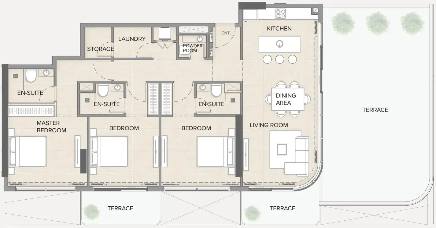 3 Bedrooms apartments - Arka Enclave Residences by Atmosphere Living floor plan