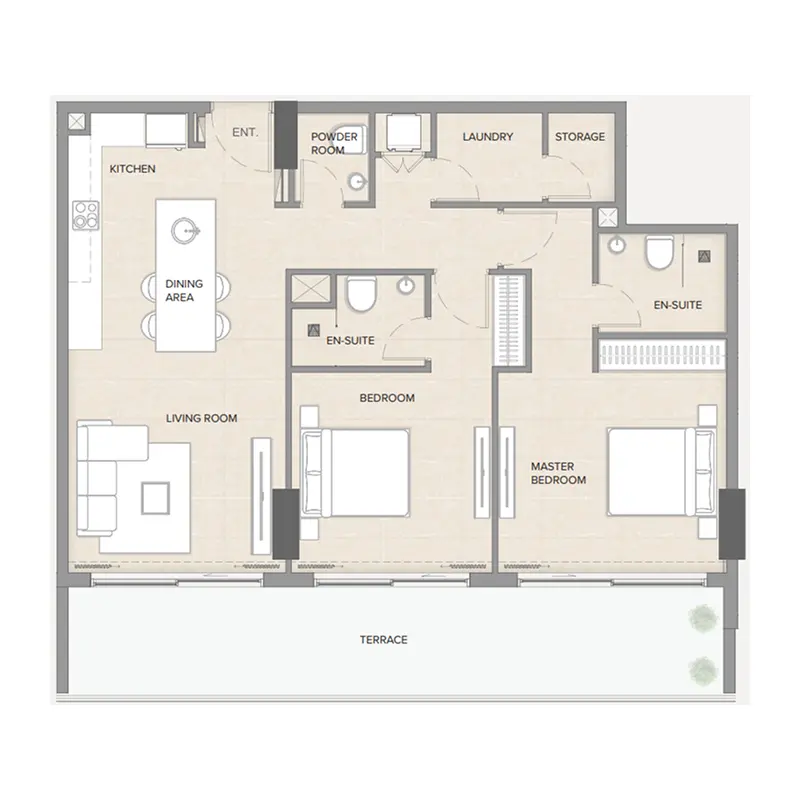2 bedroom Apartments -  Arka Enclave Residences floor plan