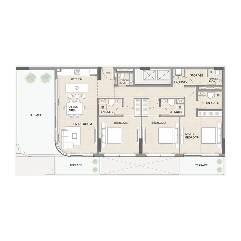 3 bedroom Apartments -  Arka Enclave Residences floor plan