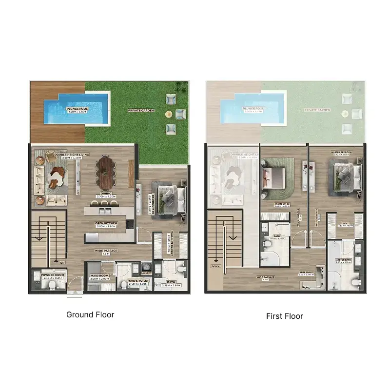 3 Bedrooms townhouse - Firoza floor plan
