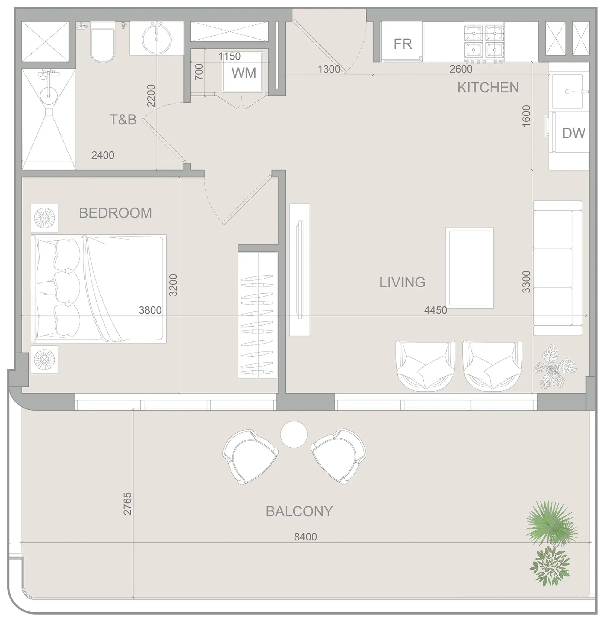 1 Bedroom apartments - S1LV1ANA Park floor plan