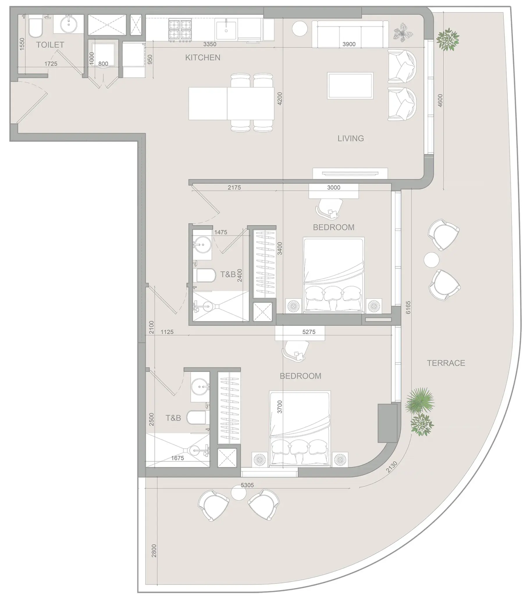2 Bedrooms apartments - S1LV1ANA Park floor plan