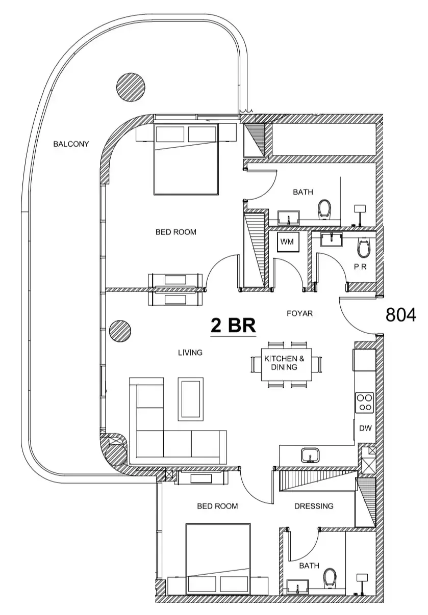 2 Bedrooms apartments - Villa Del Brunello floor plan