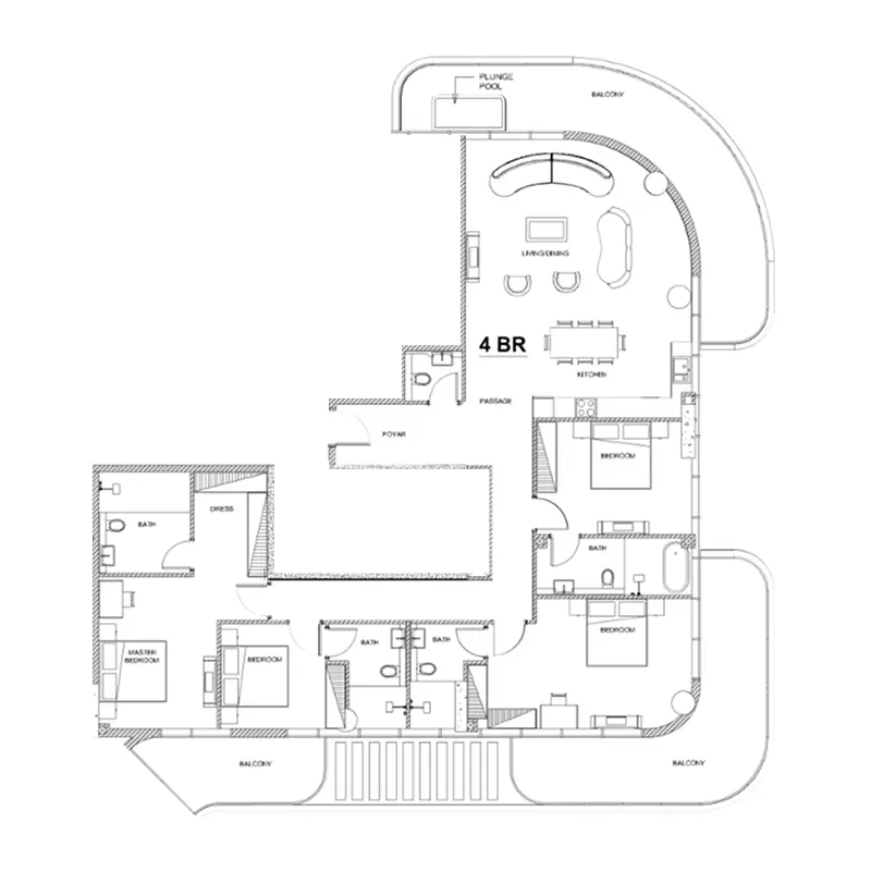 4 bedroom Apartments -  Villa Del Brunello floor plan