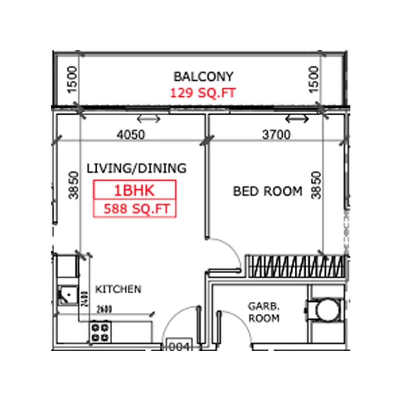 1 bedroom Apartments -  Coventry Place floor plan