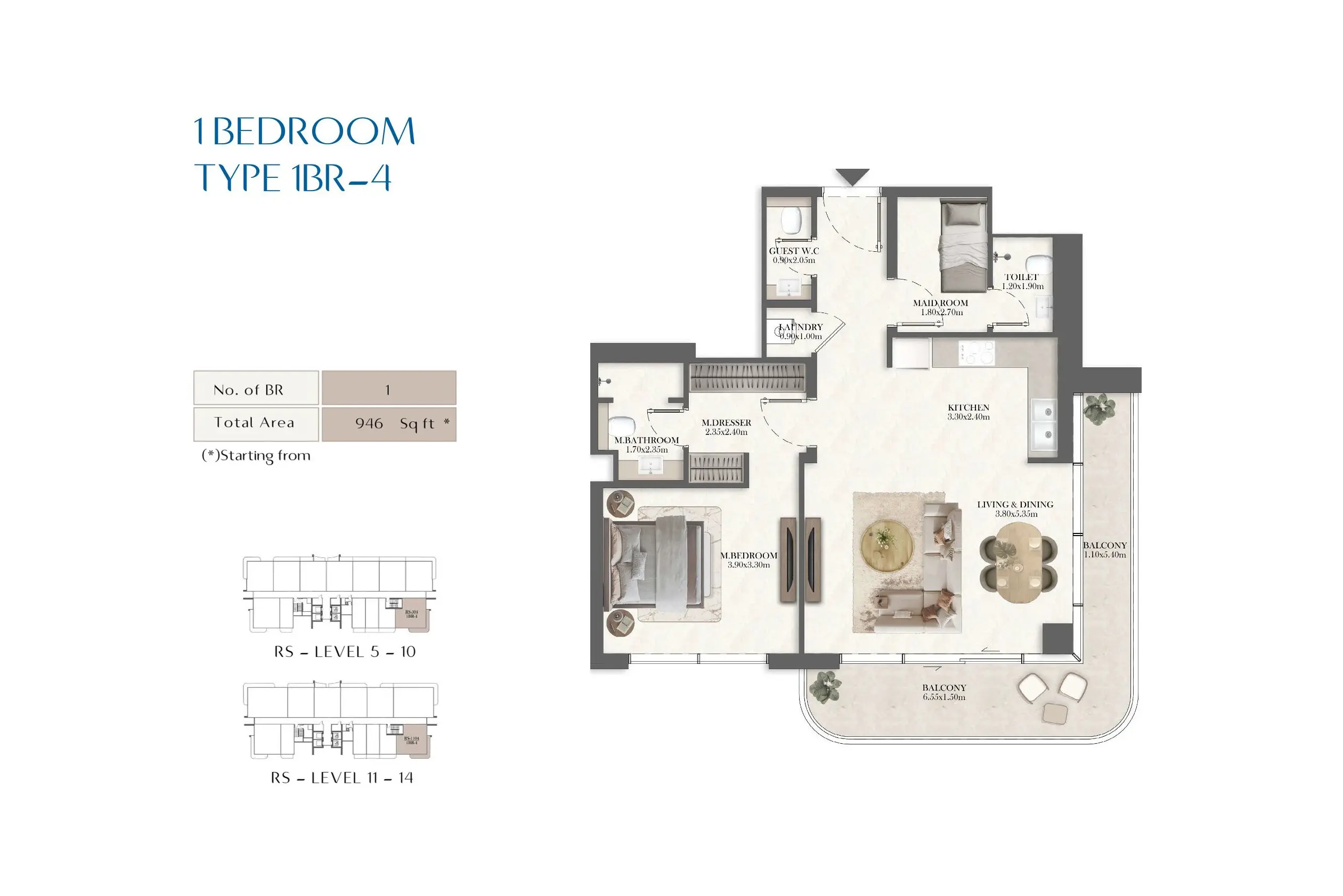 Type 4 - South floor plan