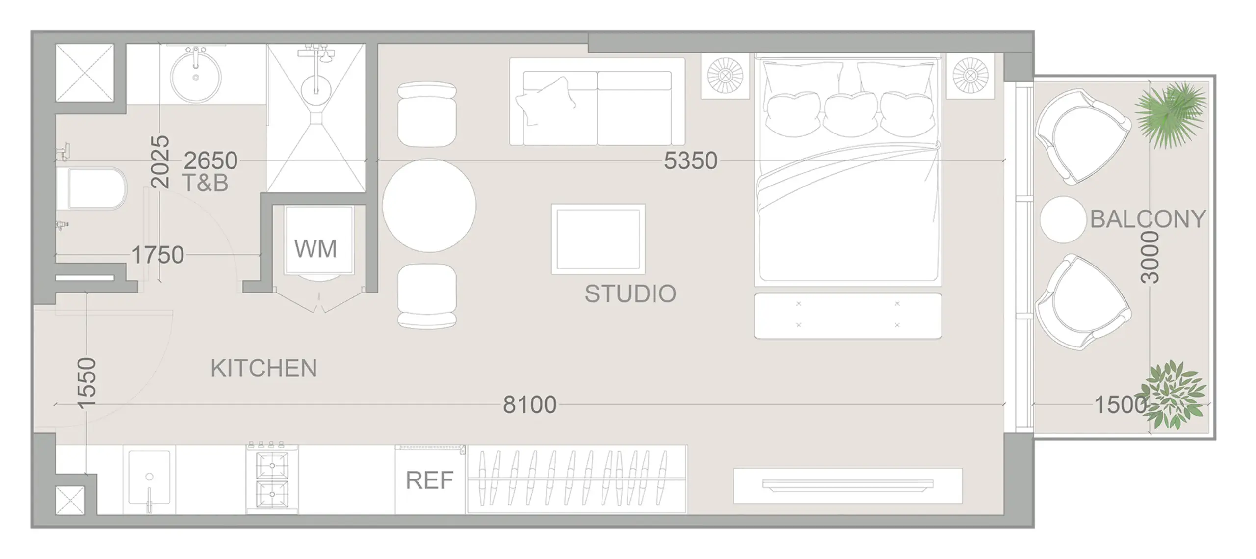 Studio apartments - 1WOOD Residence 2 floor plan