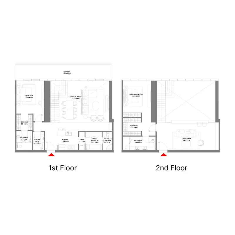 2 bedroom floor plan
