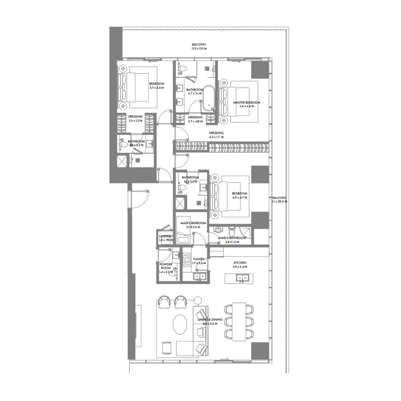 3 bedroom floor plan