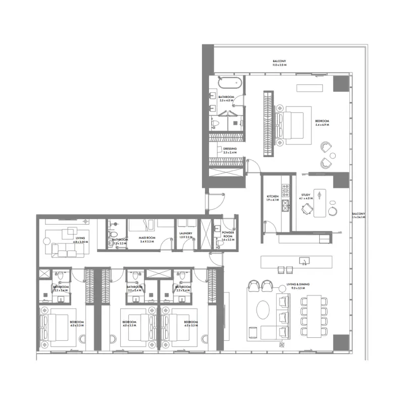 4 bedroom floor plan