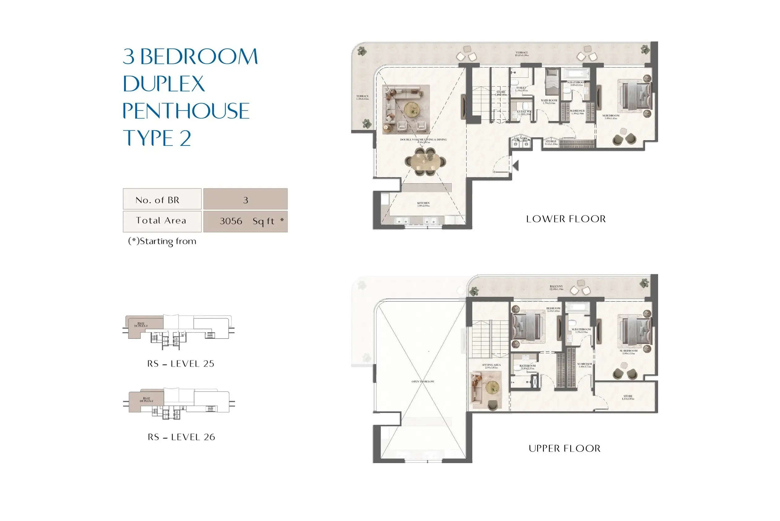 Type 2 - South floor plan
