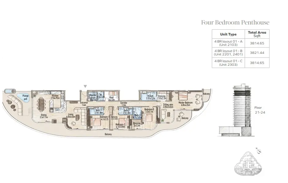 Penthouse-C floor plan