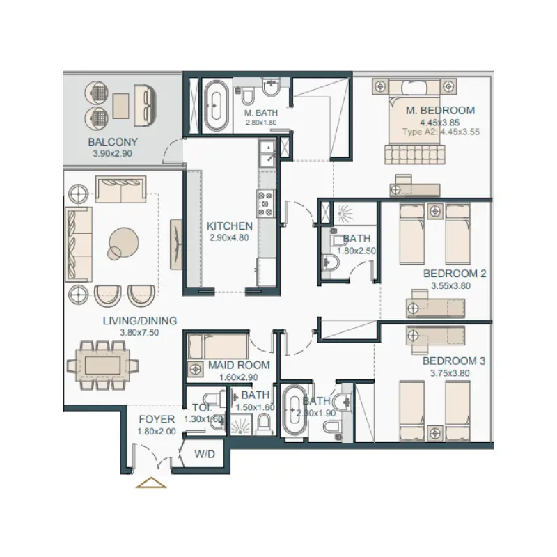 3 bedroom floor plan