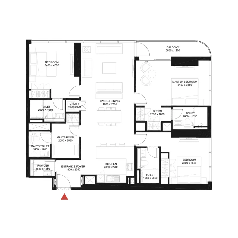 3 bedroom floor plan