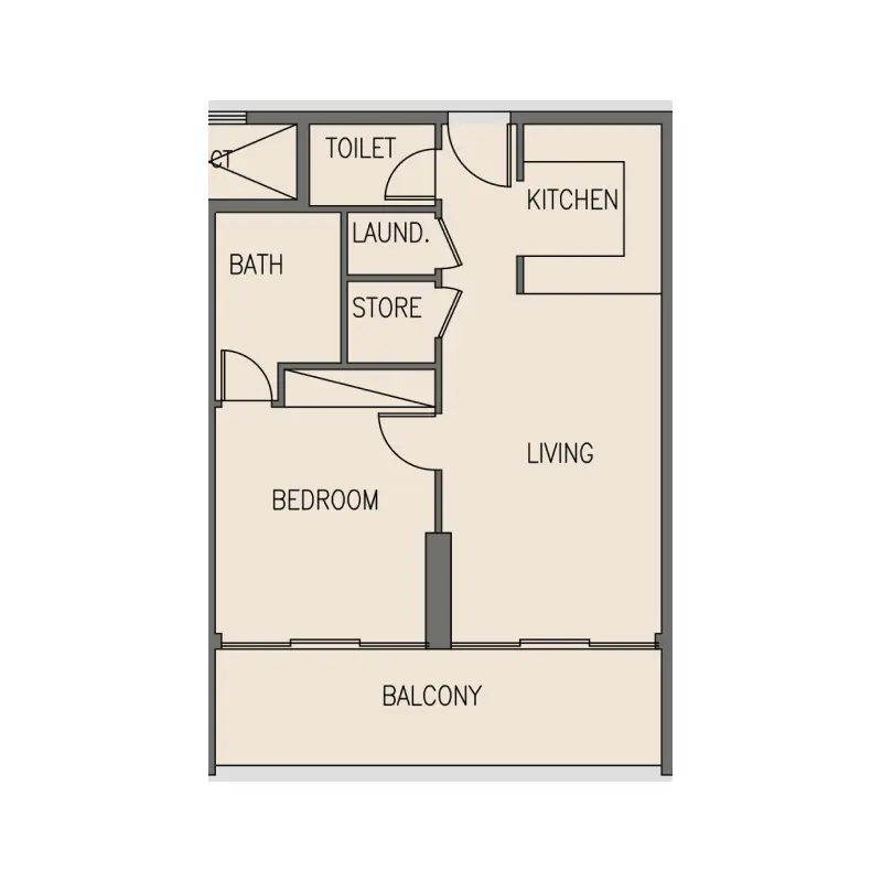 1 bedroom floor plan