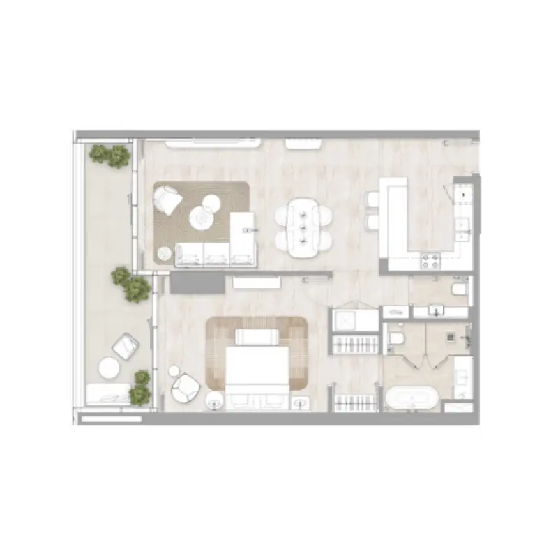 2 bedroom floor plan