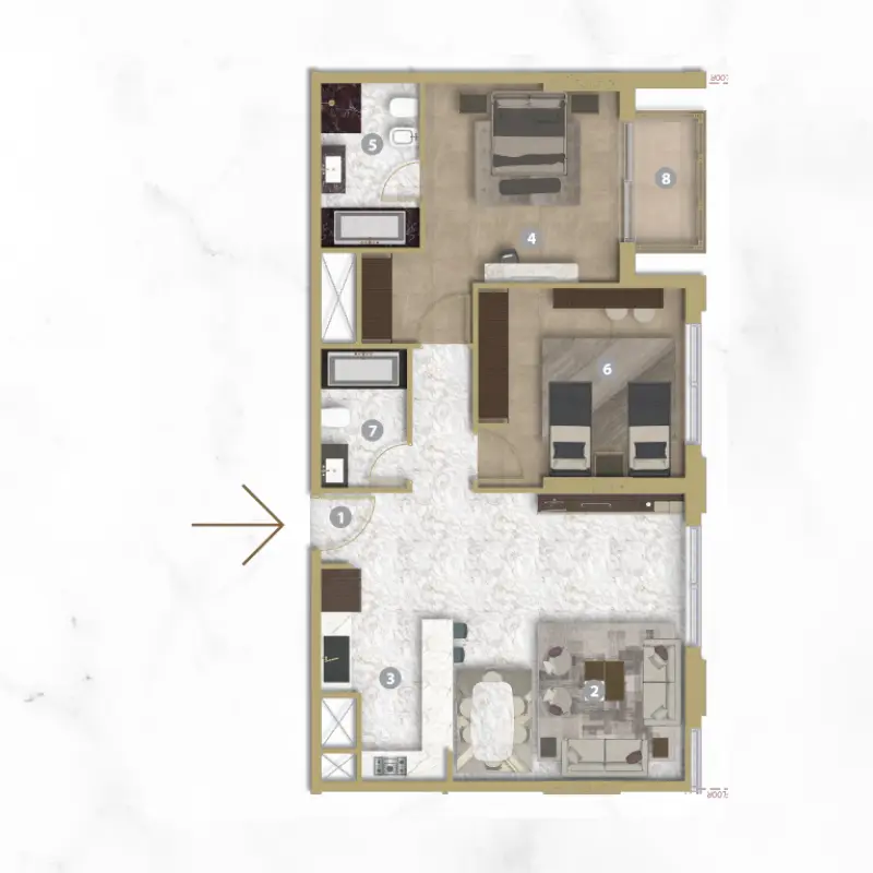 2 bedroom floor plan