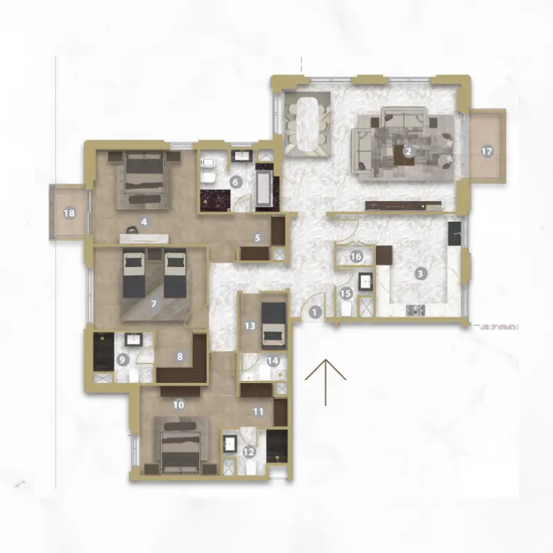 3 bedroom floor plan